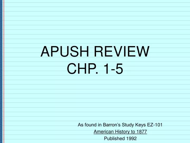 apush review chp 1 5