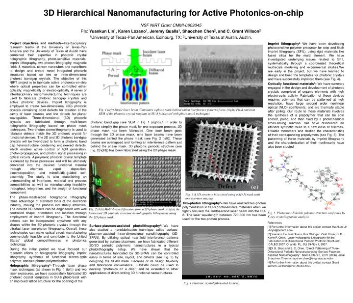 3d hierarchical nanomanufacturing for active photonics on chip