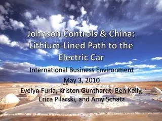 Johnson Controls &amp; China: Lithium-Lined Path to the Electric Car