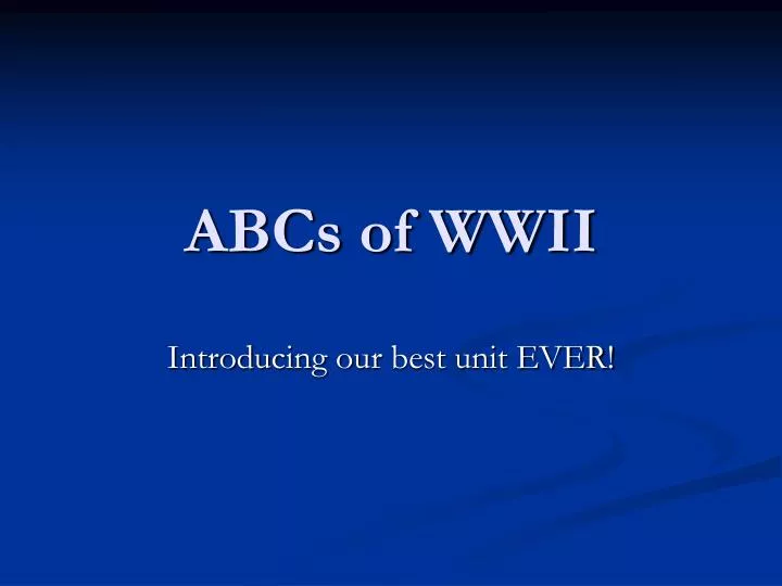 abcs of wwii