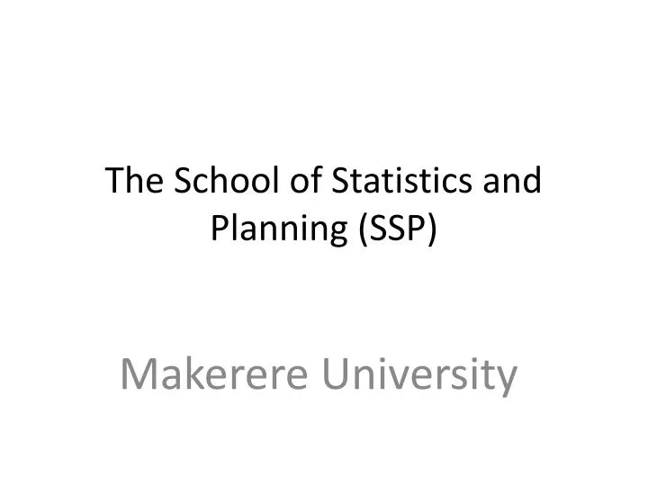 the school of statistics and planning ssp
