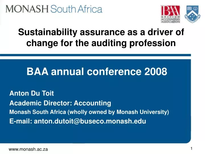 sustainability assurance as a driver of change for the auditing profession