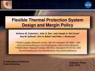 Flexible Thermal Protection System Design and Margin Policy