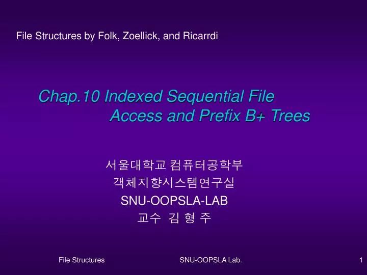 chap 10 indexed sequential file access and prefix b trees