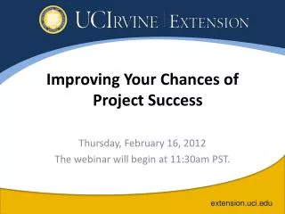 Improving Your Chances of Project Success