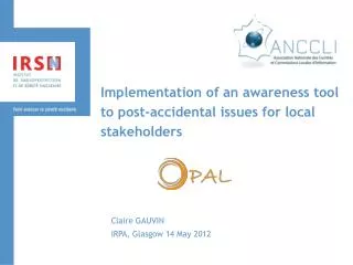 Implementation of an awareness tool to post-accidental issues for local stakeholders