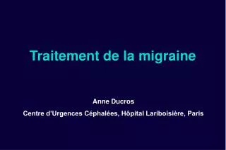 traitement de la migraine
