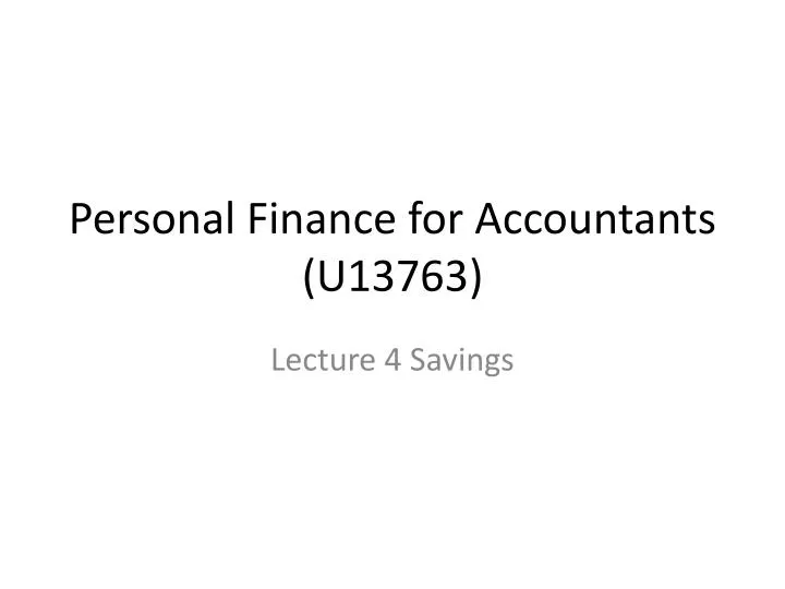 personal finance for accountants u13763