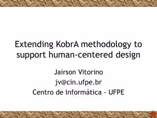 Extending KobrA methodology to support human-centered design