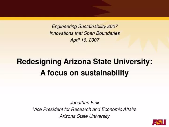redesigning arizona state university a focus on sustainability