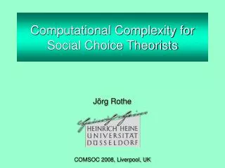 Computational Complexity for Social Choice Theorists