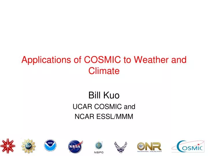 applications of cosmic to weather and climate