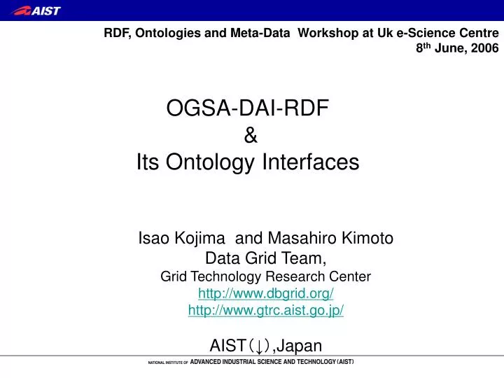 ogsa dai rdf its ontology interfaces