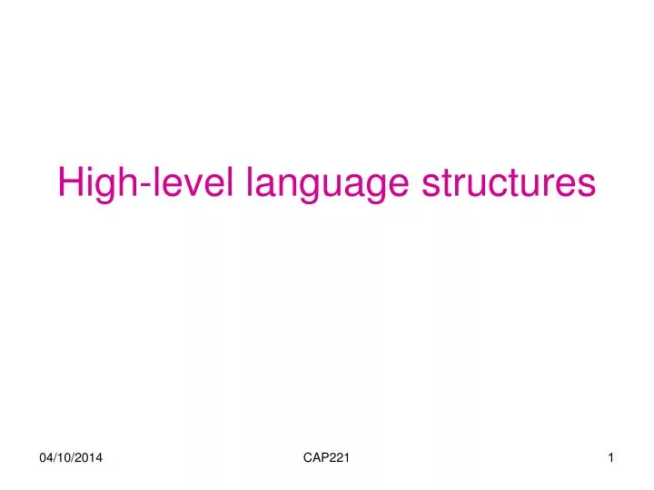 high level language structures