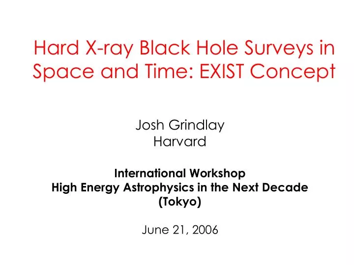 hard x ray black hole surveys in space and time exist concept