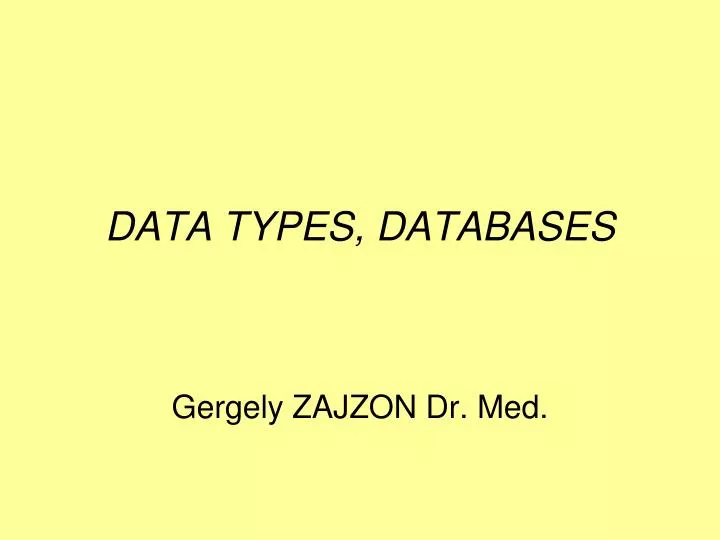 data types databases