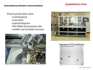 Protein purification robot centrifugation sonication aspirate/dispense 96x100ml fermentation tube