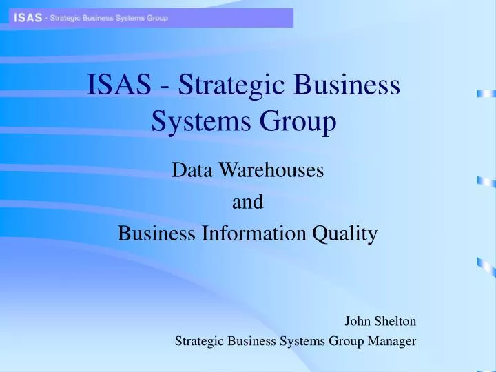 isas strategic business systems group