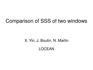 Comparison of SSS of two windows
