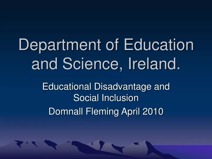 department of education and science ireland