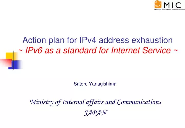 action plan for ipv4 address exhaustion ipv6 as a standard for internet service