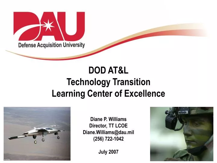 dod at l technology transition learning center of excellence
