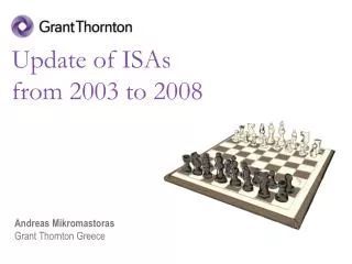 Update of ISAs from 2003 to 2008