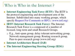 who is who in the internet