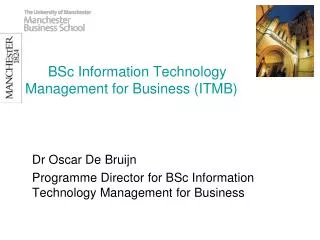 BSc Information Technology Management for Business (ITMB)