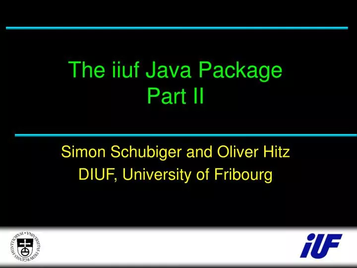 the iiuf java package part ii