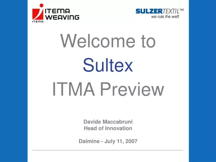 welcome to sultex itma preview