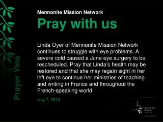 Mennonite Mission Network Pray with us