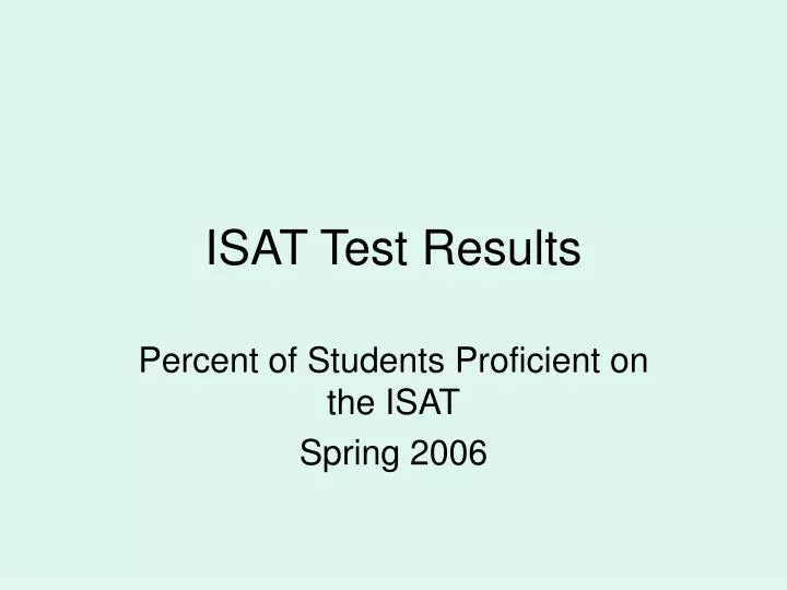 isat test results