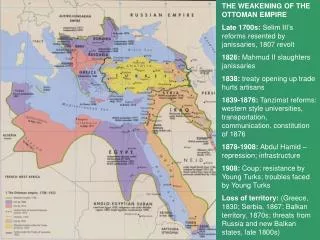 THE WEAKENING OF THE OTTOMAN EMPIRE