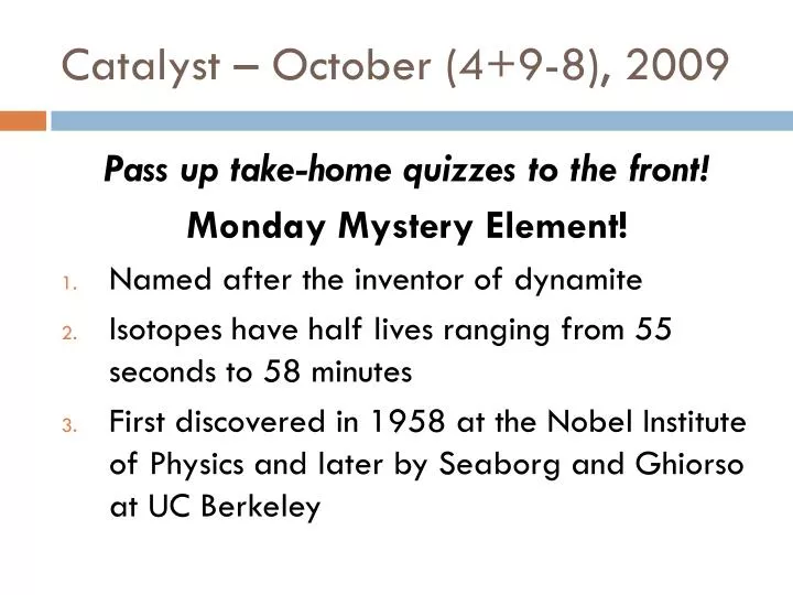 catalyst october 4 9 8 2009