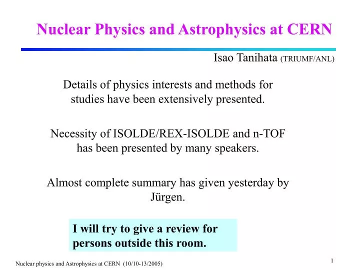 nuclear physics and astrophysics at cern