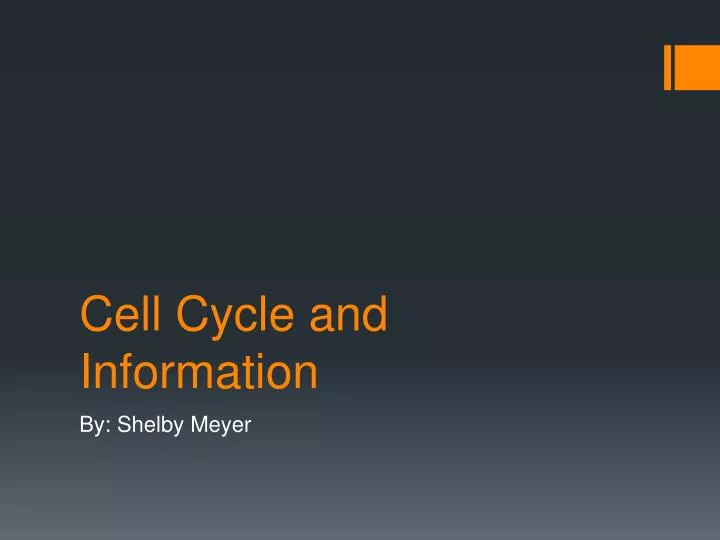 cell cycle and information