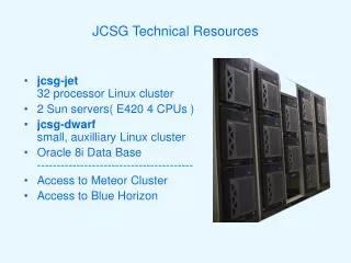 JCSG Technical Resources