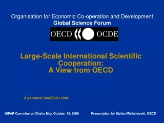 Organisation for Economic Co-operation and Development Global Science Forum