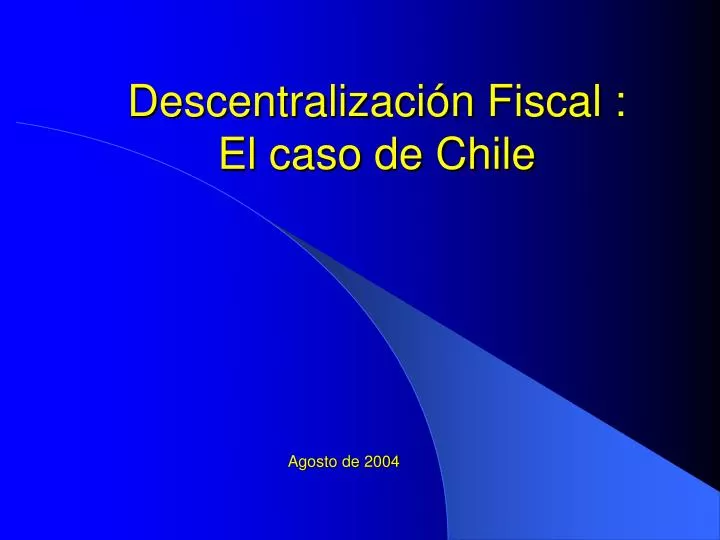 descentralizaci n fiscal el caso de chile