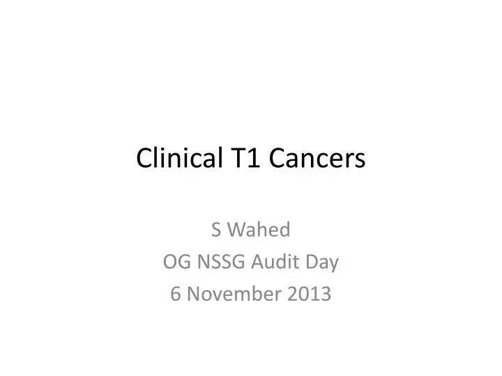 clinical t1 cancers