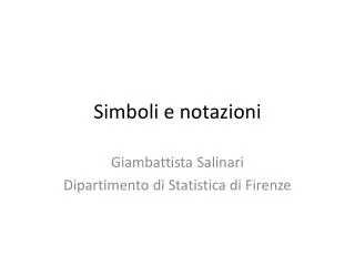 simboli e notazioni