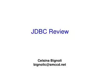JDBC Review