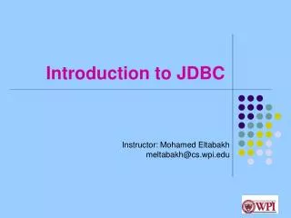 Introduction to JDBC