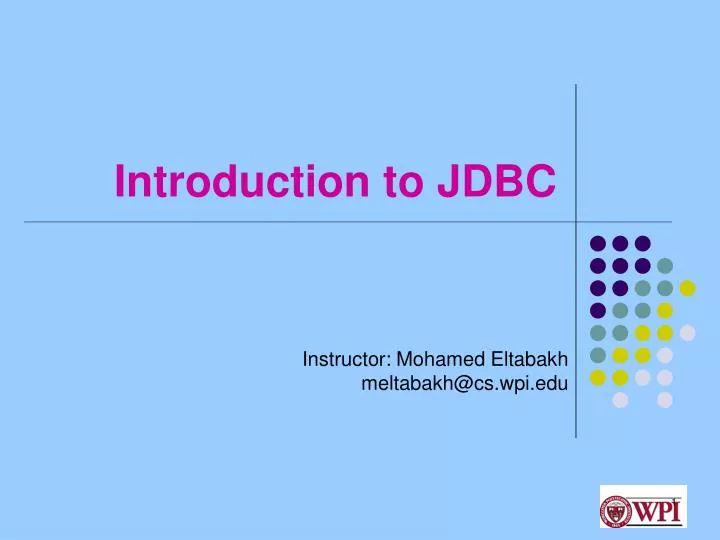 introduction to jdbc