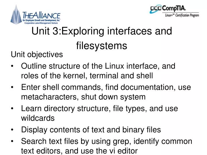 unit 3 exploring interfaces and filesystems