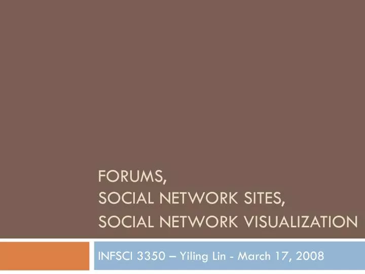 forums social network sites social network visualization
