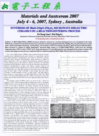 SYNTHESIS OF 3BaO-2MgO-2Nb 2 O 5 MICROWAVE DIELECTRIC CERAMICS BY A REACTION-SINTERING PROCESS