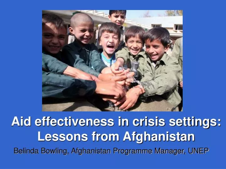 aid effectiveness in crisis settings lessons from afghanistan