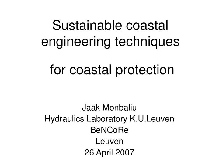 sustainable coastal engineering techniques